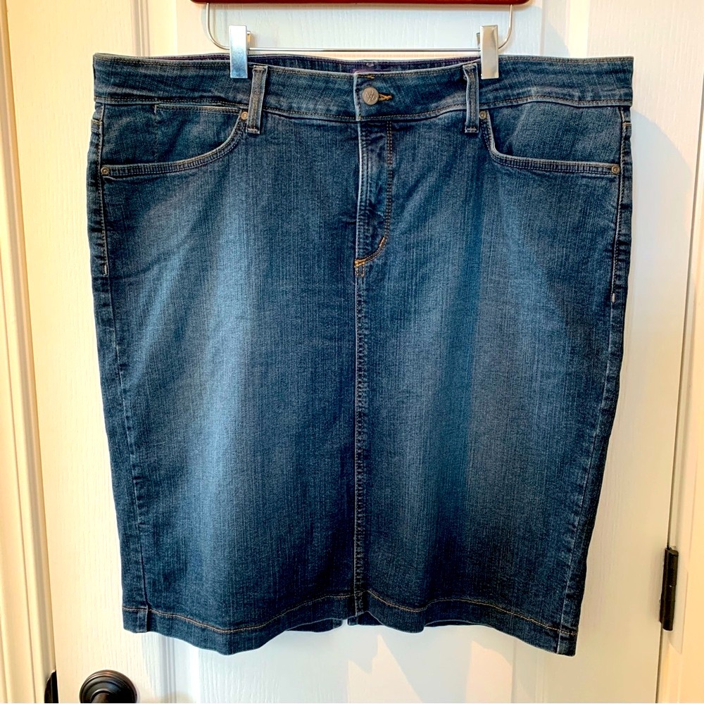 NYDJ Women’s Blue Denim Jean Skirt with Pockets 20W - Picture 3 of 14